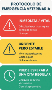 Infografía: Protocolo de actuación en urgencias veterinarias. Infografía: Protocolo de actuación en urgencias veterinarias.